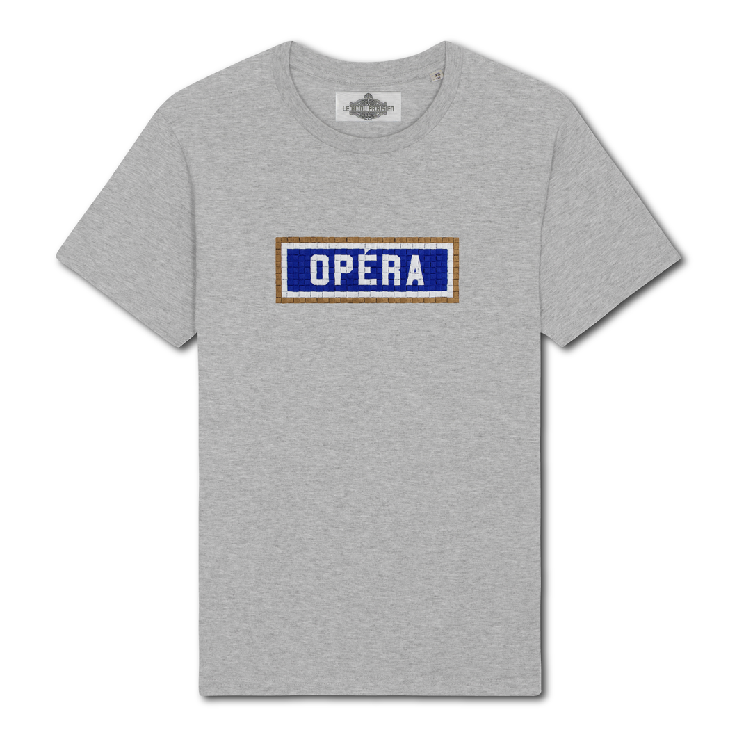 T-shirt brodé Opéra - Gris