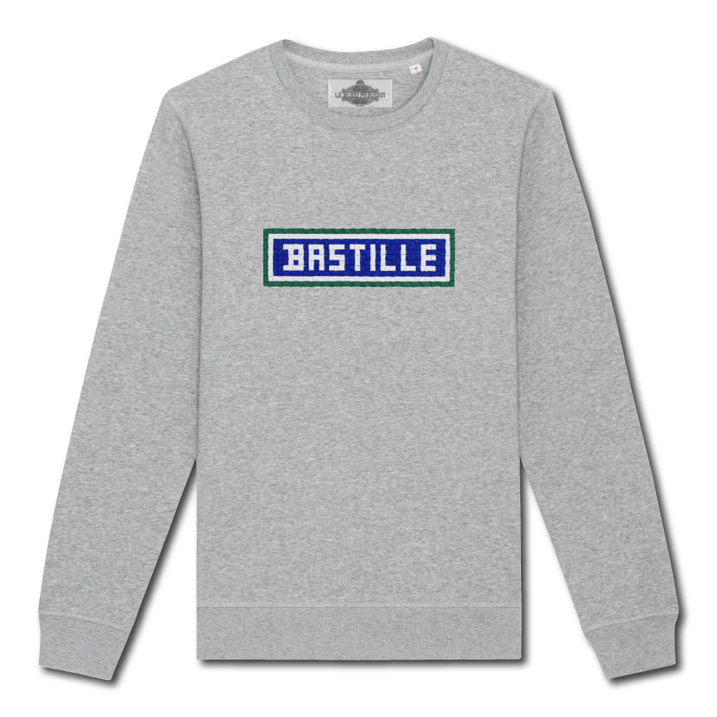 SWEAT BRODÉ BASTILLE - GRIS